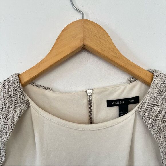 Mango Suit Cream Tweed Shift Dress - Picture 10 of 15